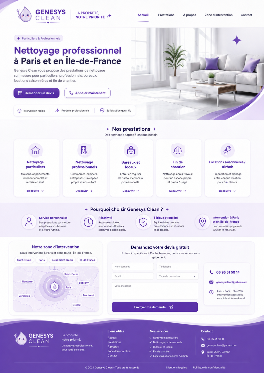 Aperçu du site GENESYS CLEAN réalisé par SEOKRAFT